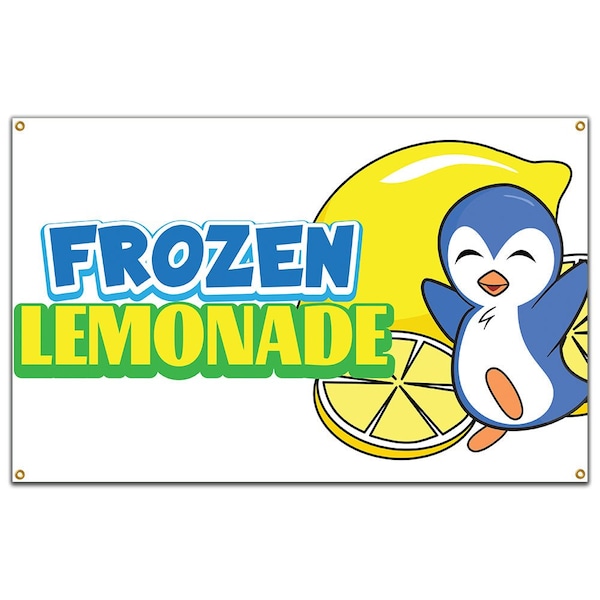Signmission Frozen Lemonade Banner Concession Stand Food Truck Single Sided B-Frozen Lemonade19 - main